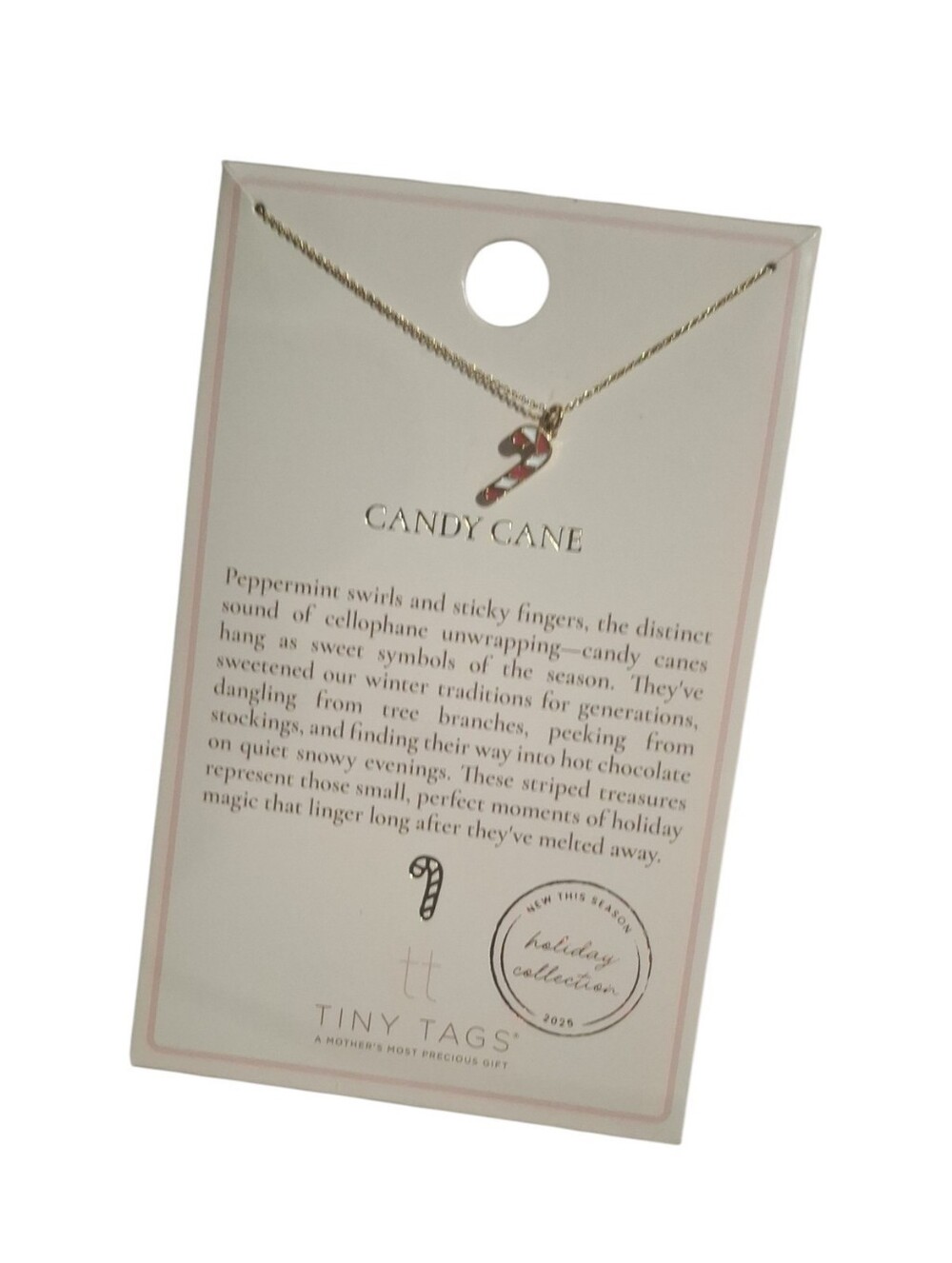 NWT Tiny Tags 14k Gold Candy Cane Nevklace 🍬🎄